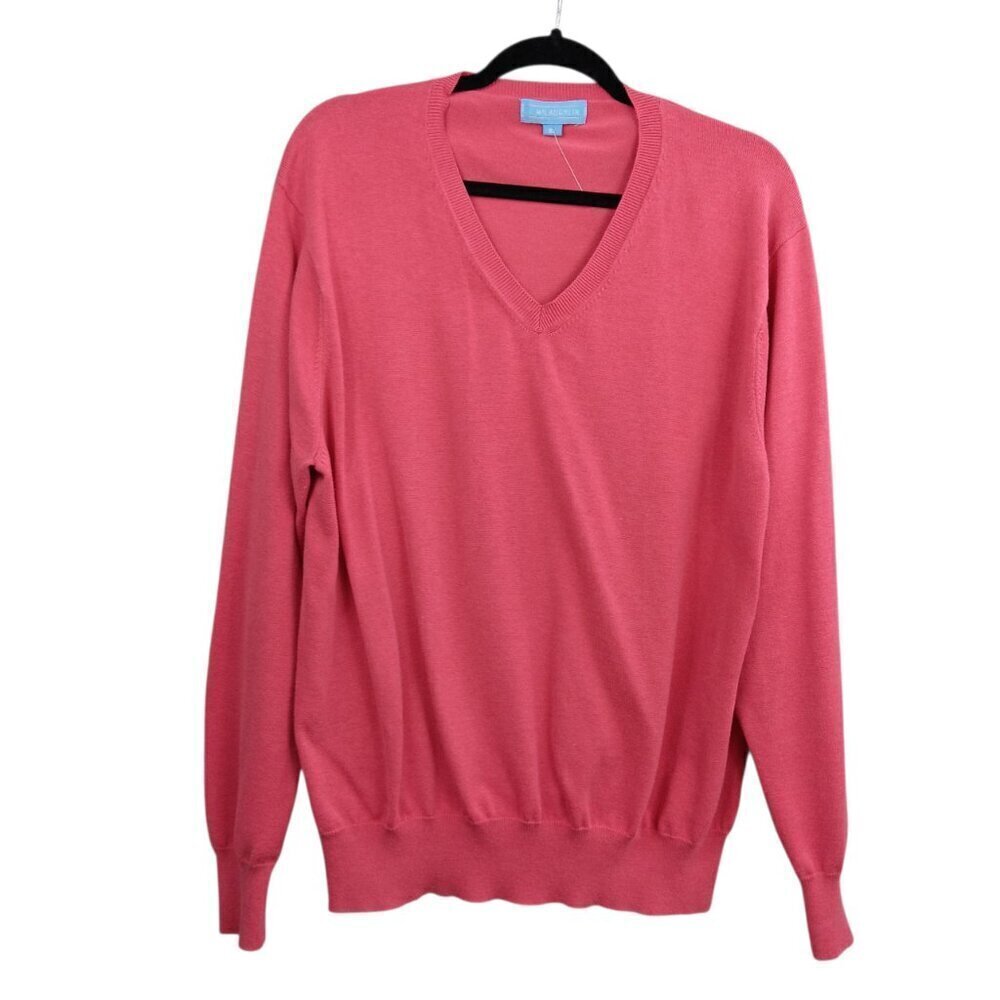J. McLAUGHLIN Women's V-neck Pullover Knit Sweater Size XL Pink Comfy Casual